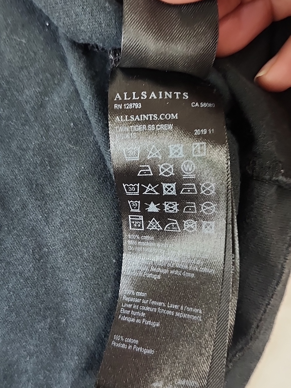 AllSaints Tiger Graphic Tee Black Short Sleeve Streetwear Y2K Size Medium - Picture 6 of 6